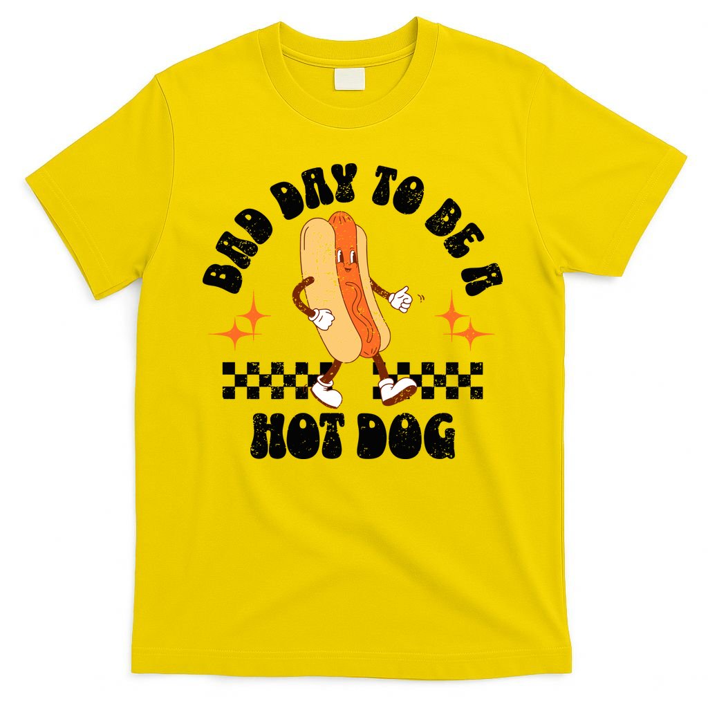 Checkered Bad Day To Be A Hot Dog 4th Of July T-Shirt