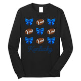 Coquette Bow Football Kentucky Lover Long Sleeve Shirt