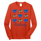 Coquette Bow Football Kentucky Lover Long Sleeve Shirt