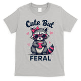 Cute But Feral Girl Summer Raccoon Funny Women T-Shirt