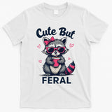 Cute But Feral Girl Summer Raccoon Funny Women T-Shirt