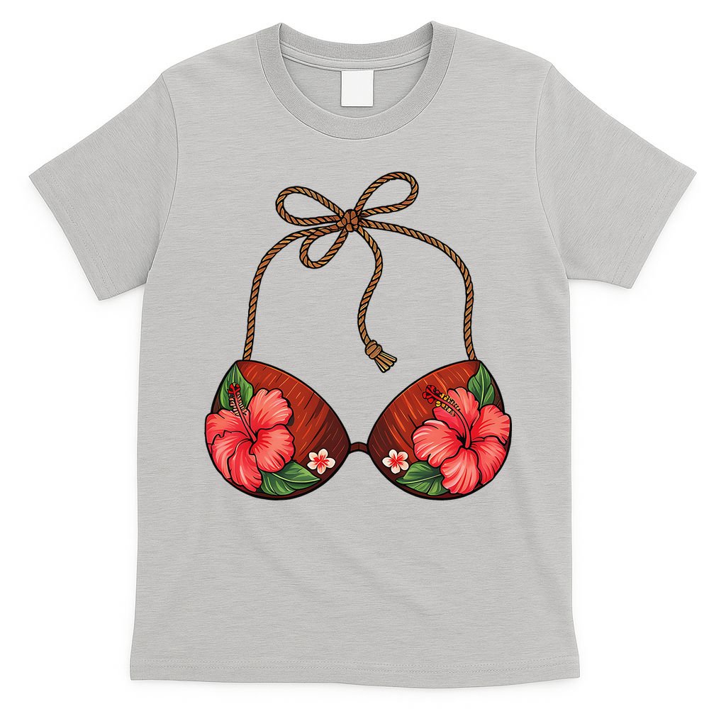 Coconut Bra Flower Boobs Funny Coconut Summer Aloha Beach T-Shirt
