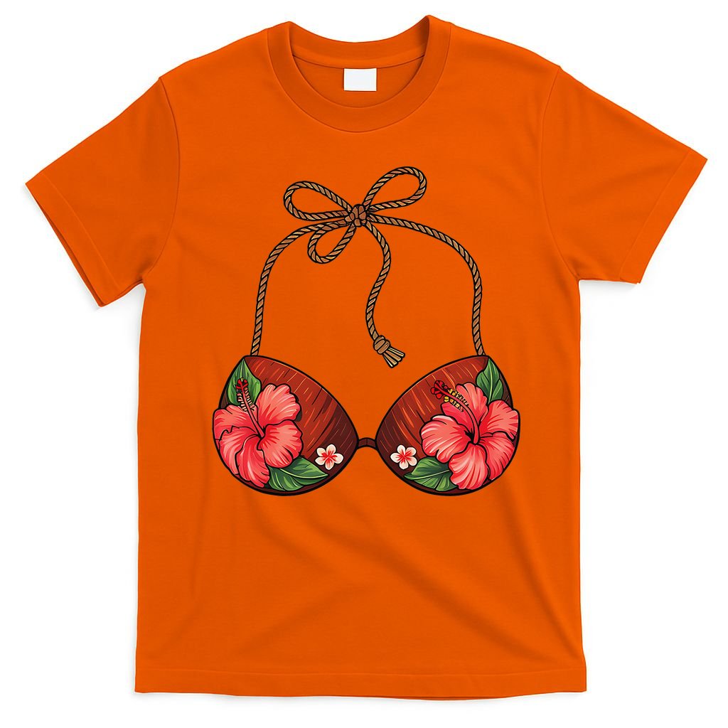 Coconut Bra Flower Boobs Funny Coconut Summer Aloha Beach T-Shirt