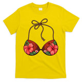 Coconut Bra Flower Boobs Funny Coconut Summer Aloha Beach T-Shirt