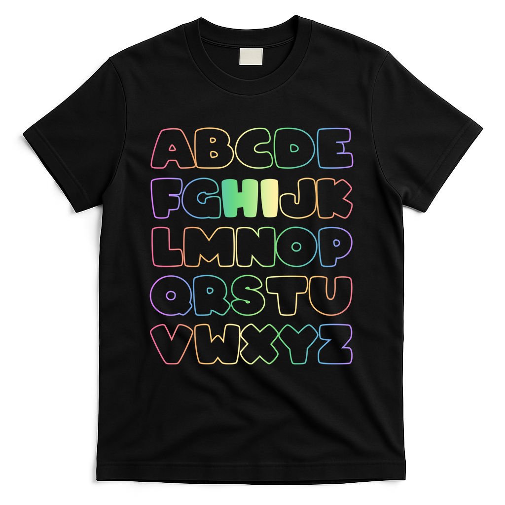 Cute Back To School Alphabet Hi New Kindergarteners Teachers T-Shirt