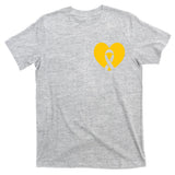 Childhood Cancer Awareness Heart Ribbon Pocket T-Shirt