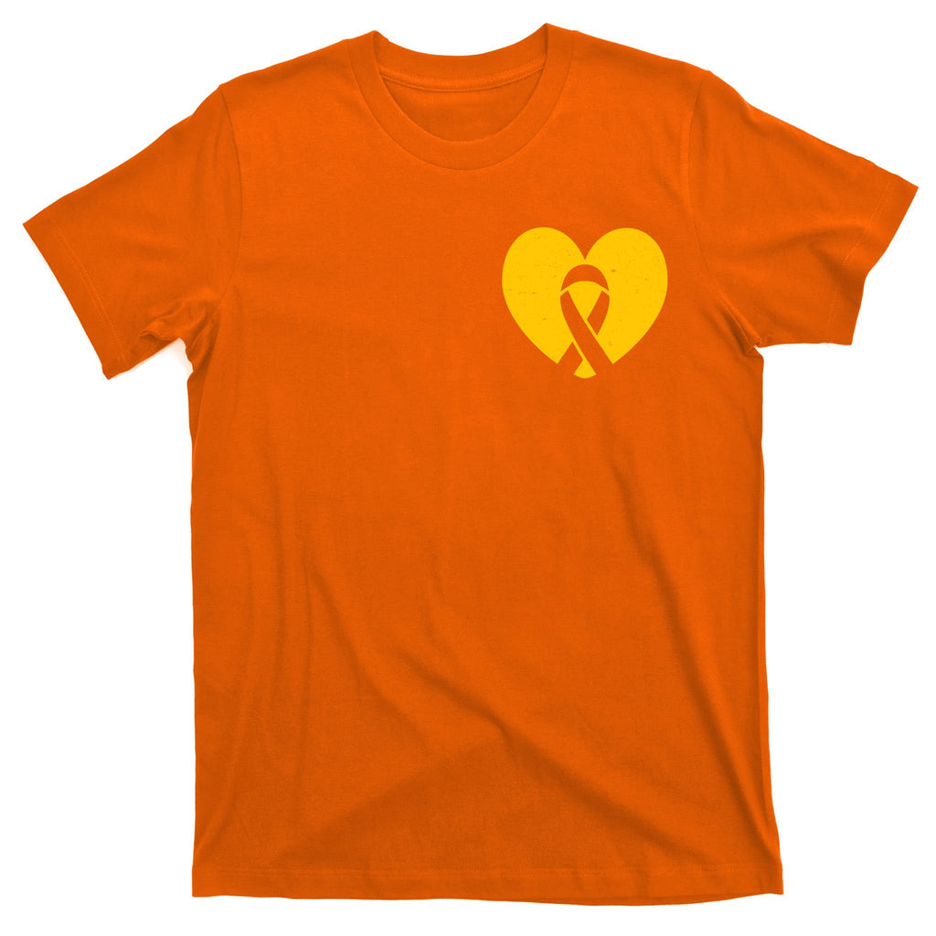 Childhood Cancer Awareness Heart Ribbon Pocket T-Shirt