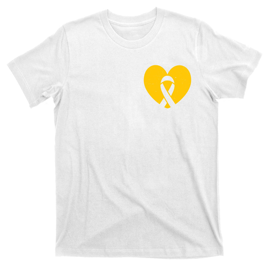 Childhood Cancer Awareness Heart Ribbon Pocket T-Shirt