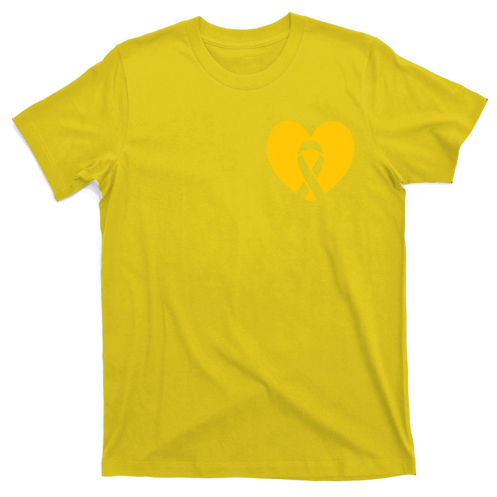 Childhood Cancer Awareness Heart Ribbon Pocket T-Shirt