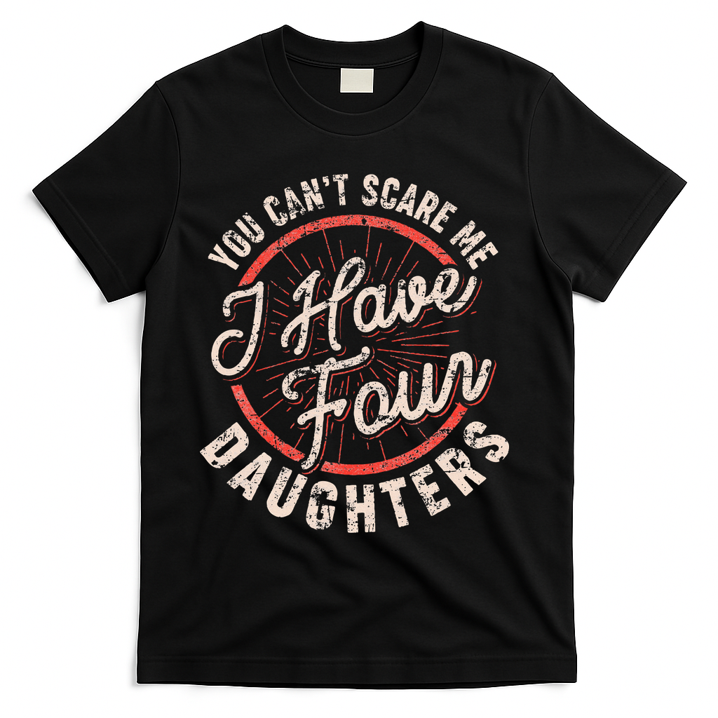 You CanT Scare Me I Have Four Daughters Funny Dad T-Shirt