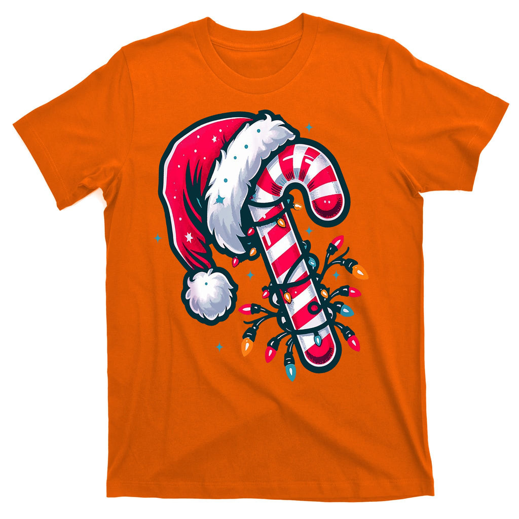 Candy Cane Christmas Lights Holiday T-Shirt