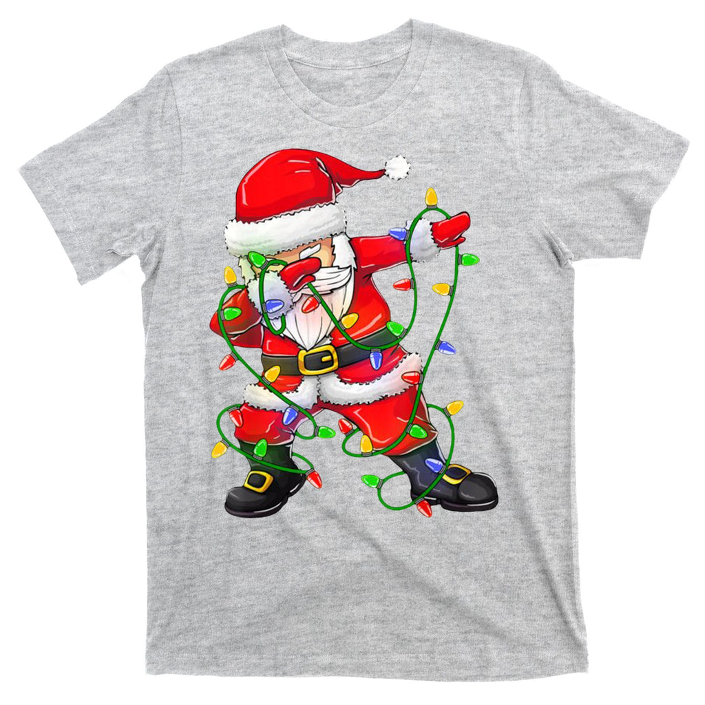 Cute Christmas Dabbing Santa Lights T-Shirt