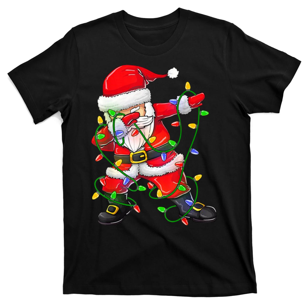 Cute Christmas Dabbing Santa Lights T-Shirt