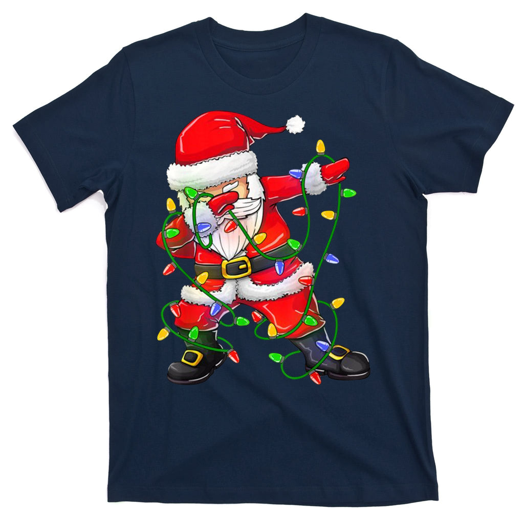 Cute Christmas Dabbing Santa Lights T-Shirt