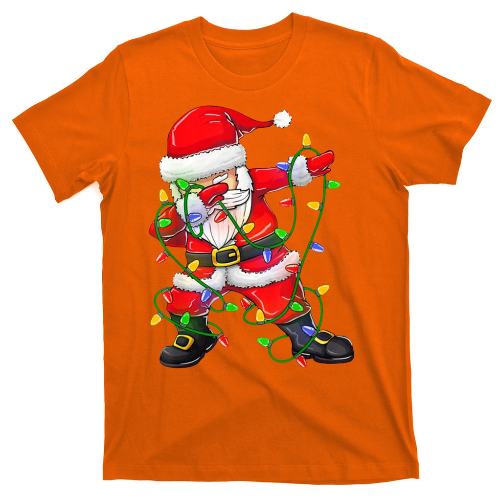 Cute Christmas Dabbing Santa Lights T-Shirt