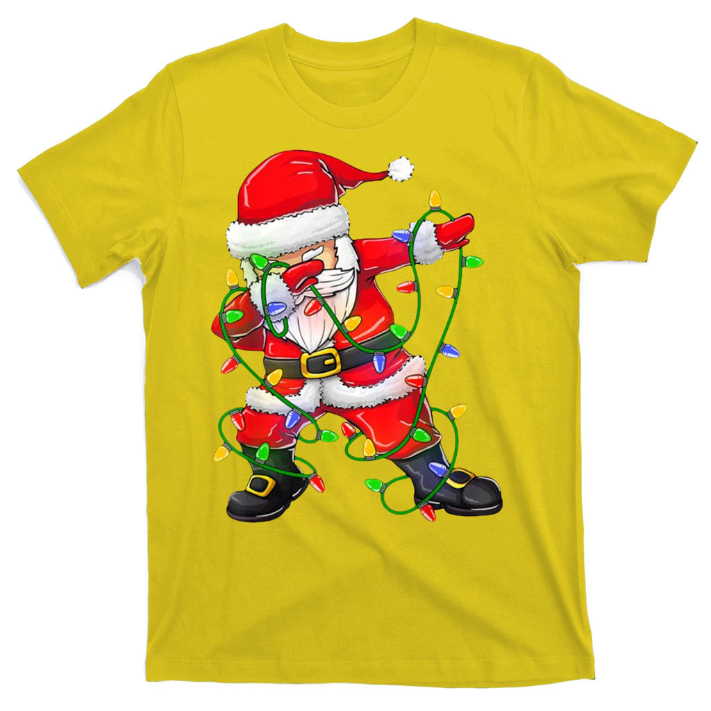 Cute Christmas Dabbing Santa Lights T-Shirt