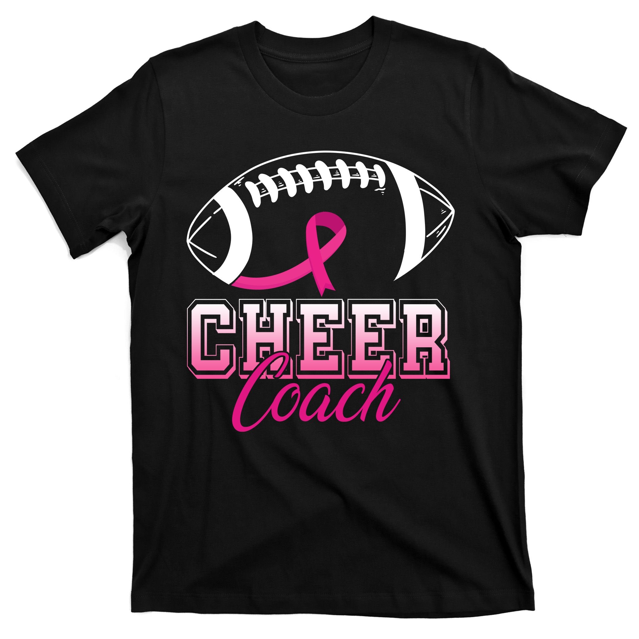 Cheer Coach Football Breast Cancer Awareness T-Shirt