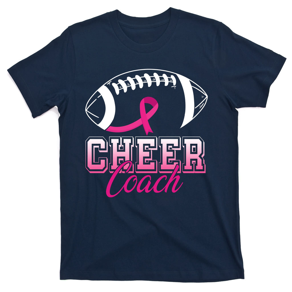 Cheer Coach Football Breast Cancer Awareness T-Shirt