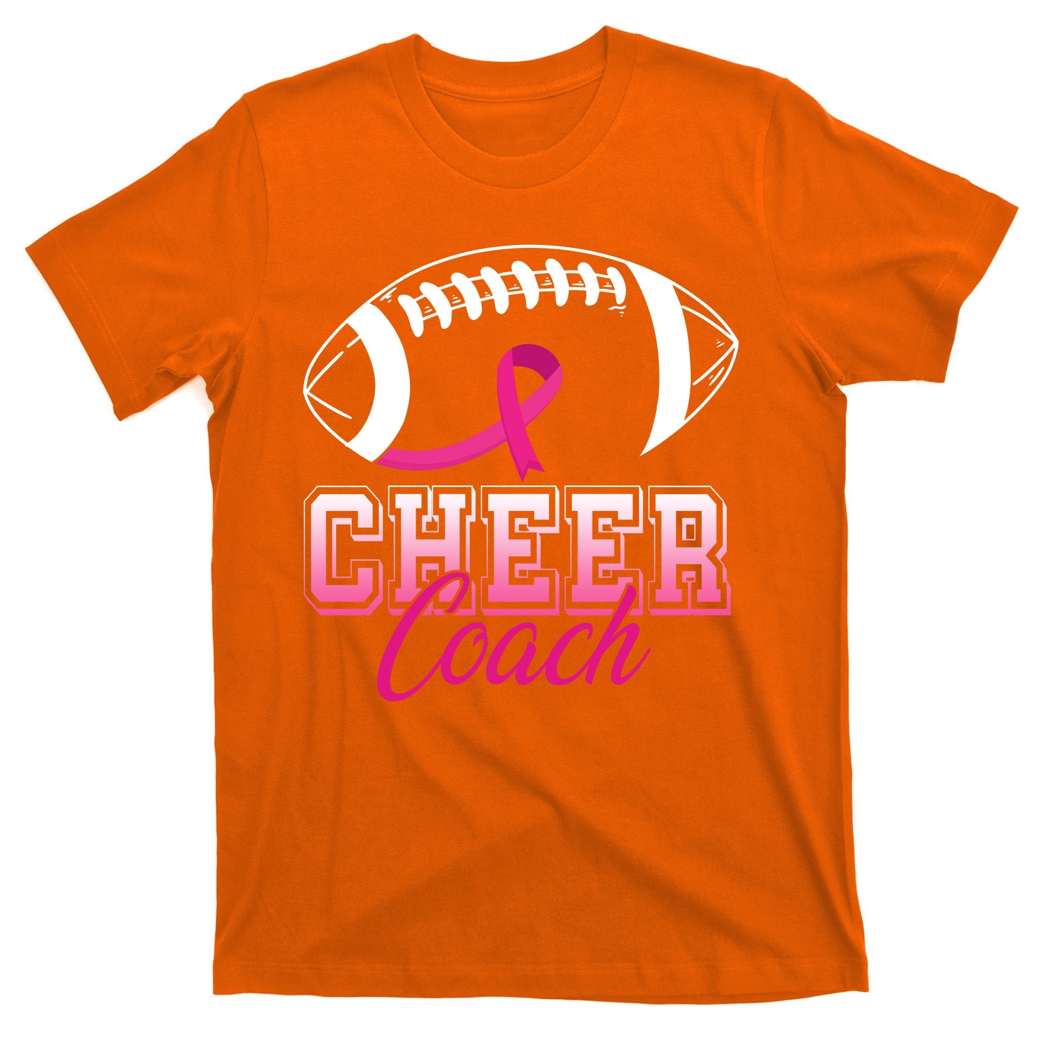 Cheer Coach Football Breast Cancer Awareness T-Shirt