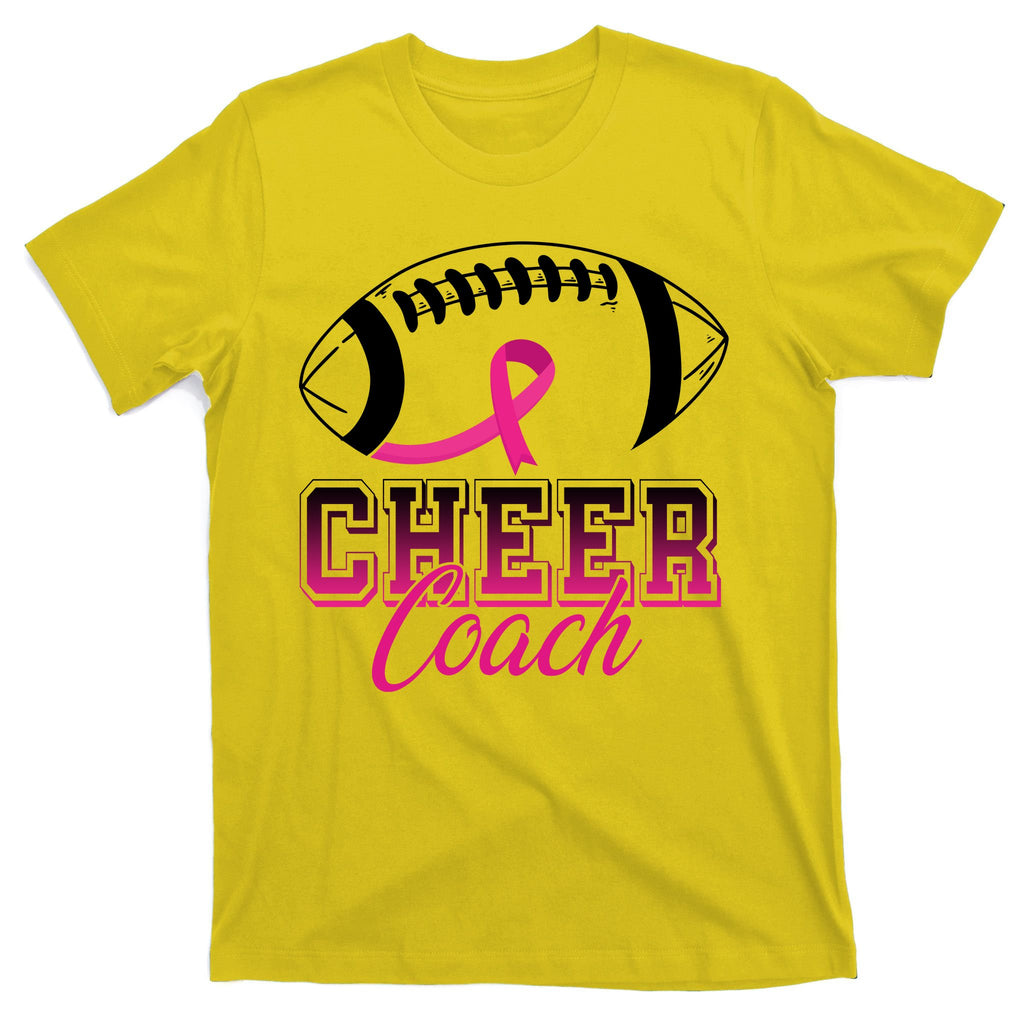 Cheer Coach Football Breast Cancer Awareness T-Shirt