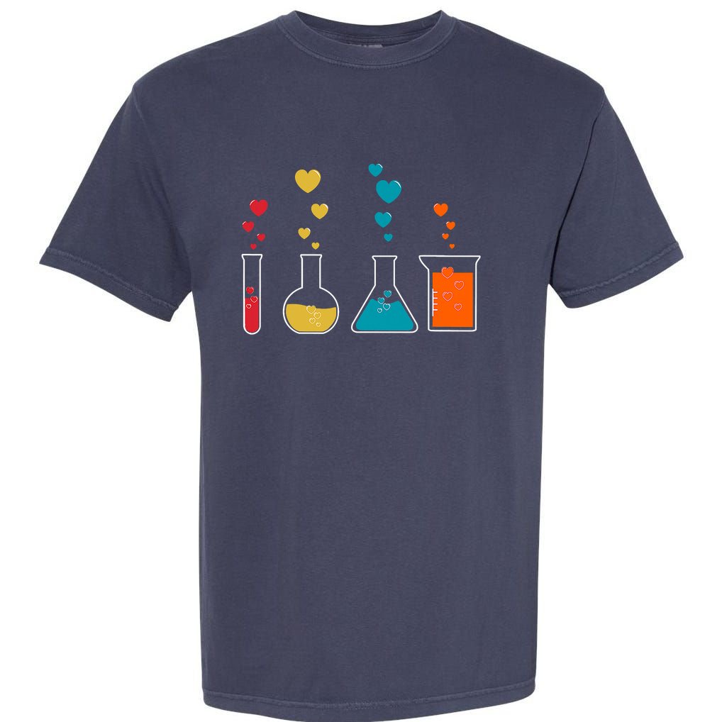 Cute Chemistry Hearts Science Valentines Nerd Garment-Dyed Heavyweight T-Shirt