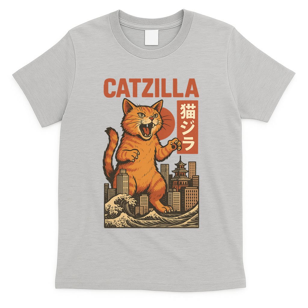 Catzilla Cat Japanese Art Funny Cat T-Shirt