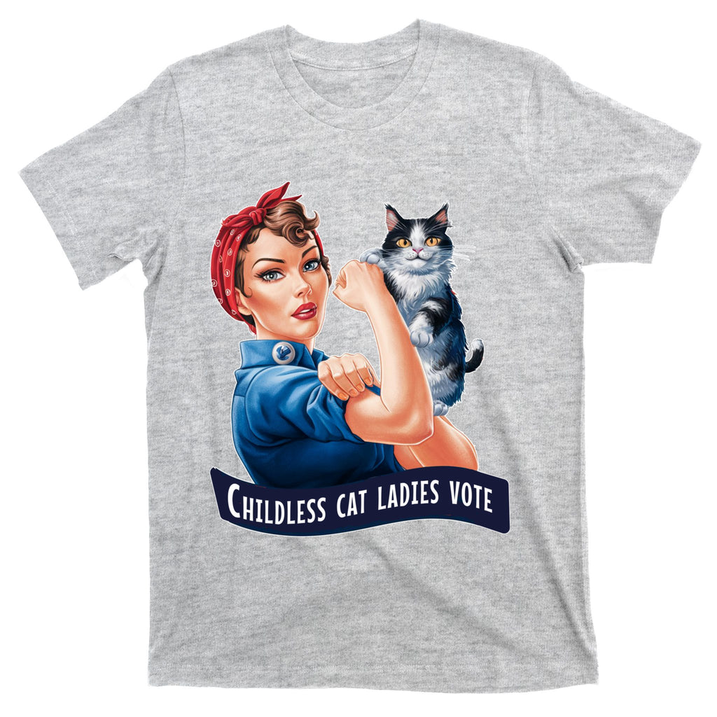 Childless Cat Ladies Vote Rosie The Riveter T-Shirt