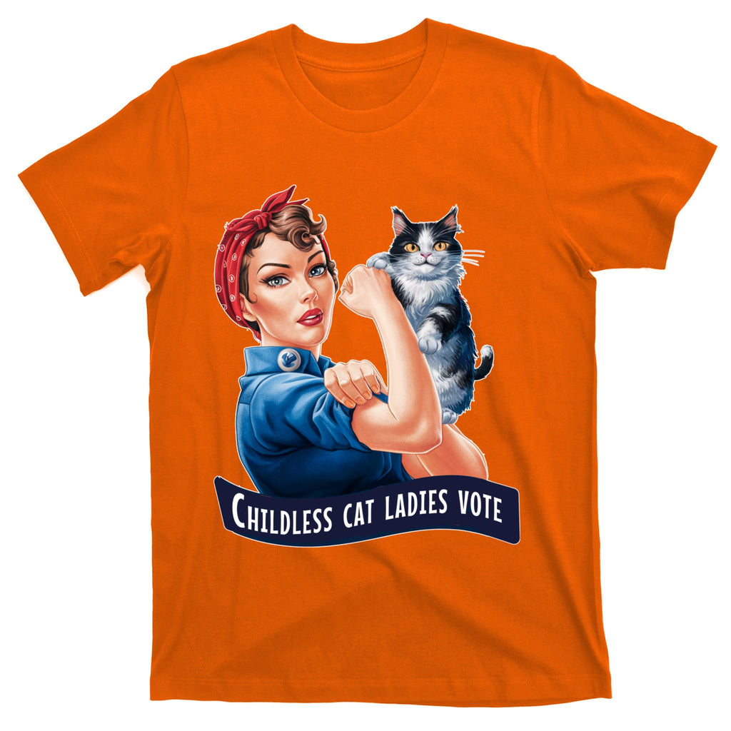 Childless Cat Ladies Vote Rosie The Riveter T-Shirt