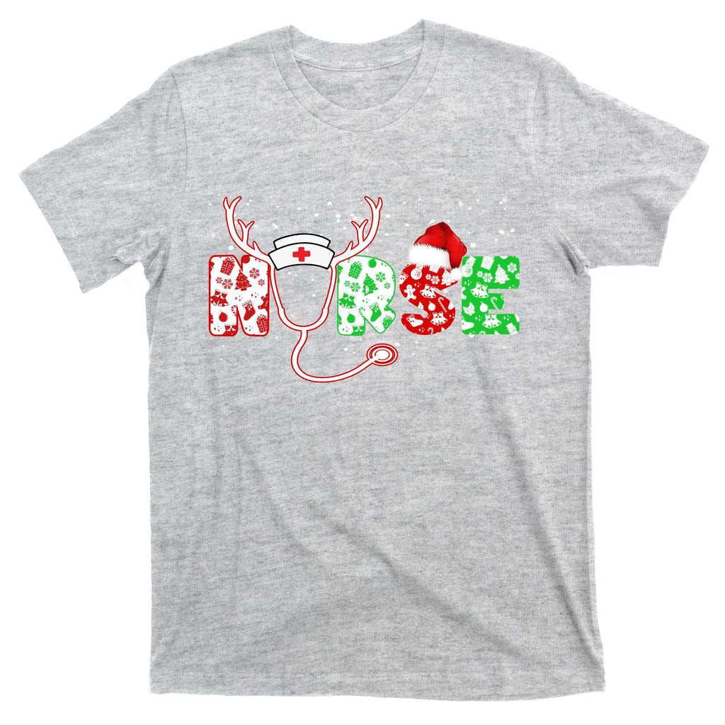 Cute Christmas Nurse Logo T-Shirt