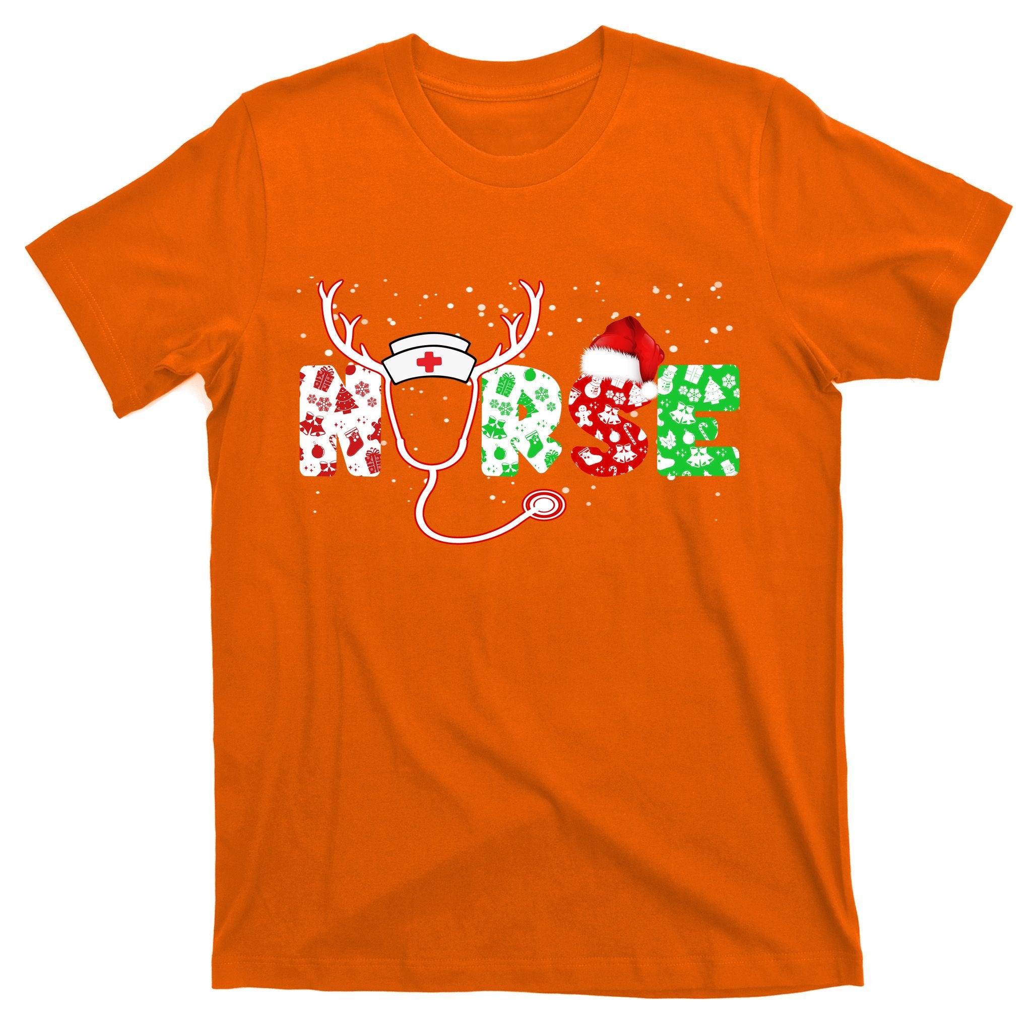 Cute Christmas Nurse Logo T-Shirt