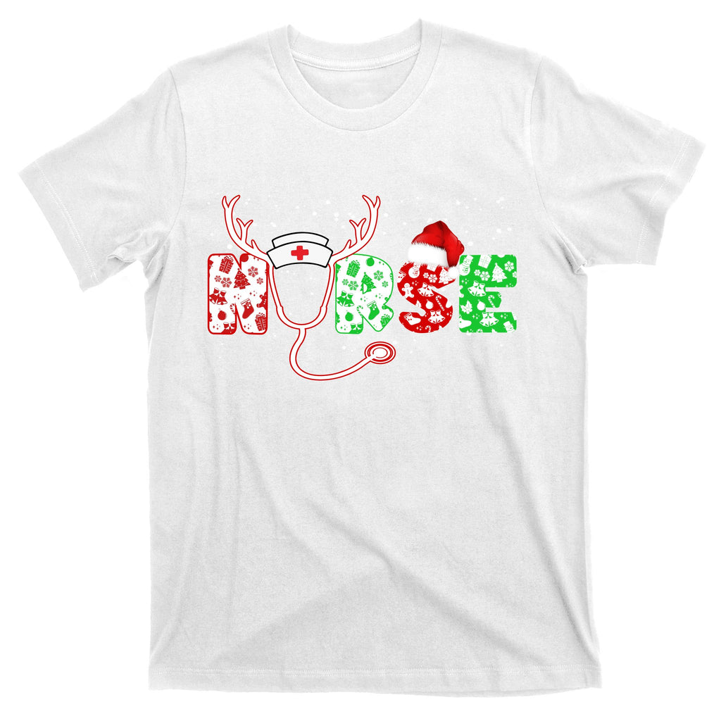 Cute Christmas Nurse Logo T-Shirt