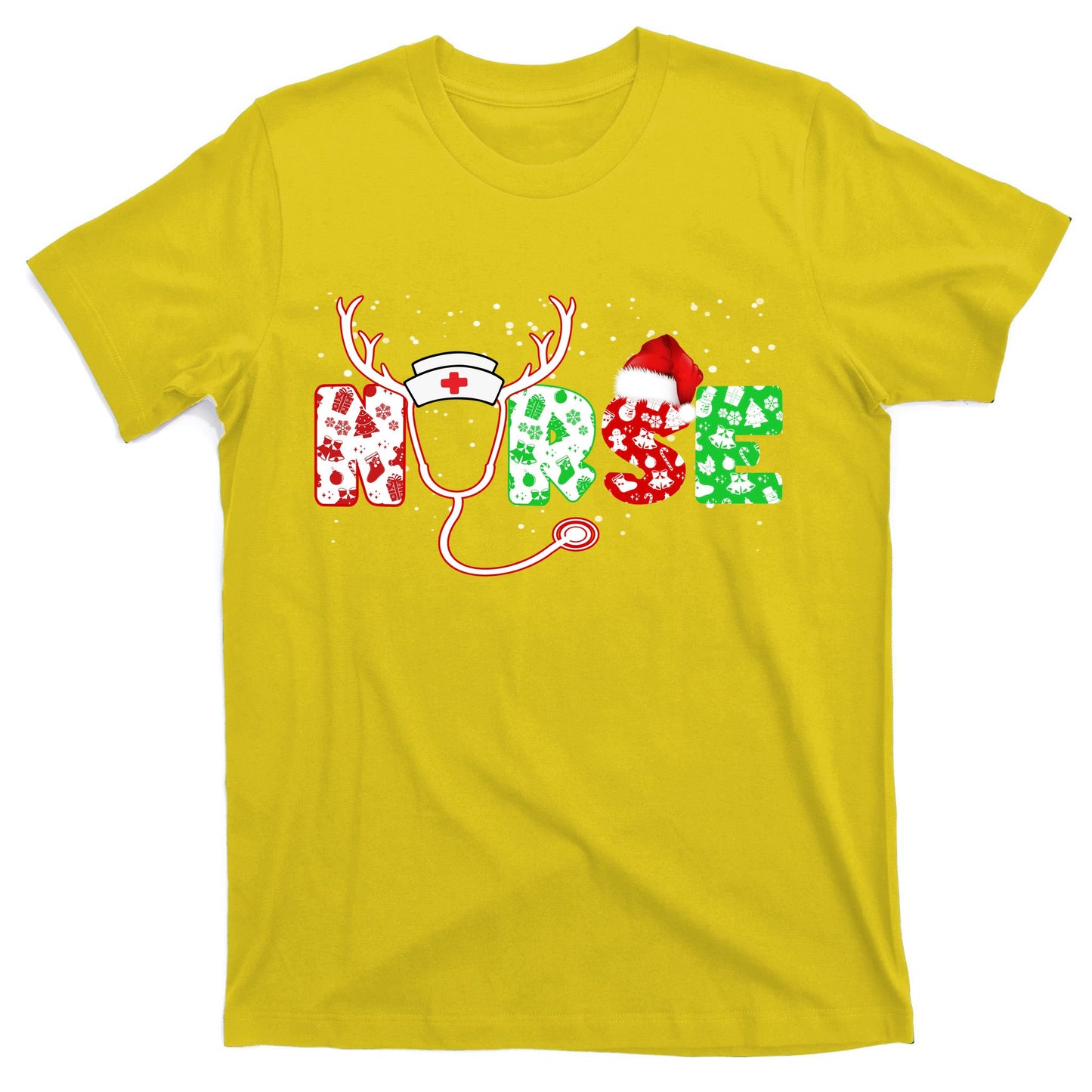Cute Christmas Nurse Logo T-Shirt