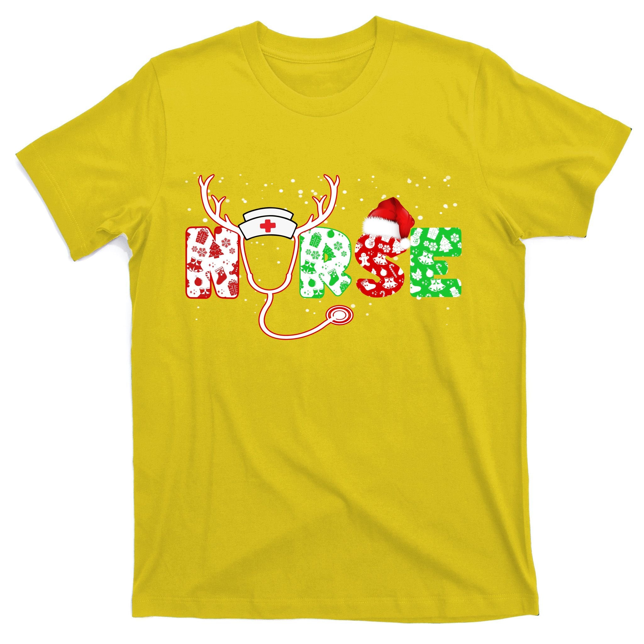 Cute Christmas Nurse Logo T-Shirt
