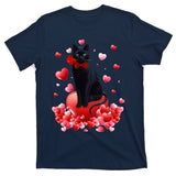 Cute Cat Valentine Hearts Happy ValentineS Day T-Shirt