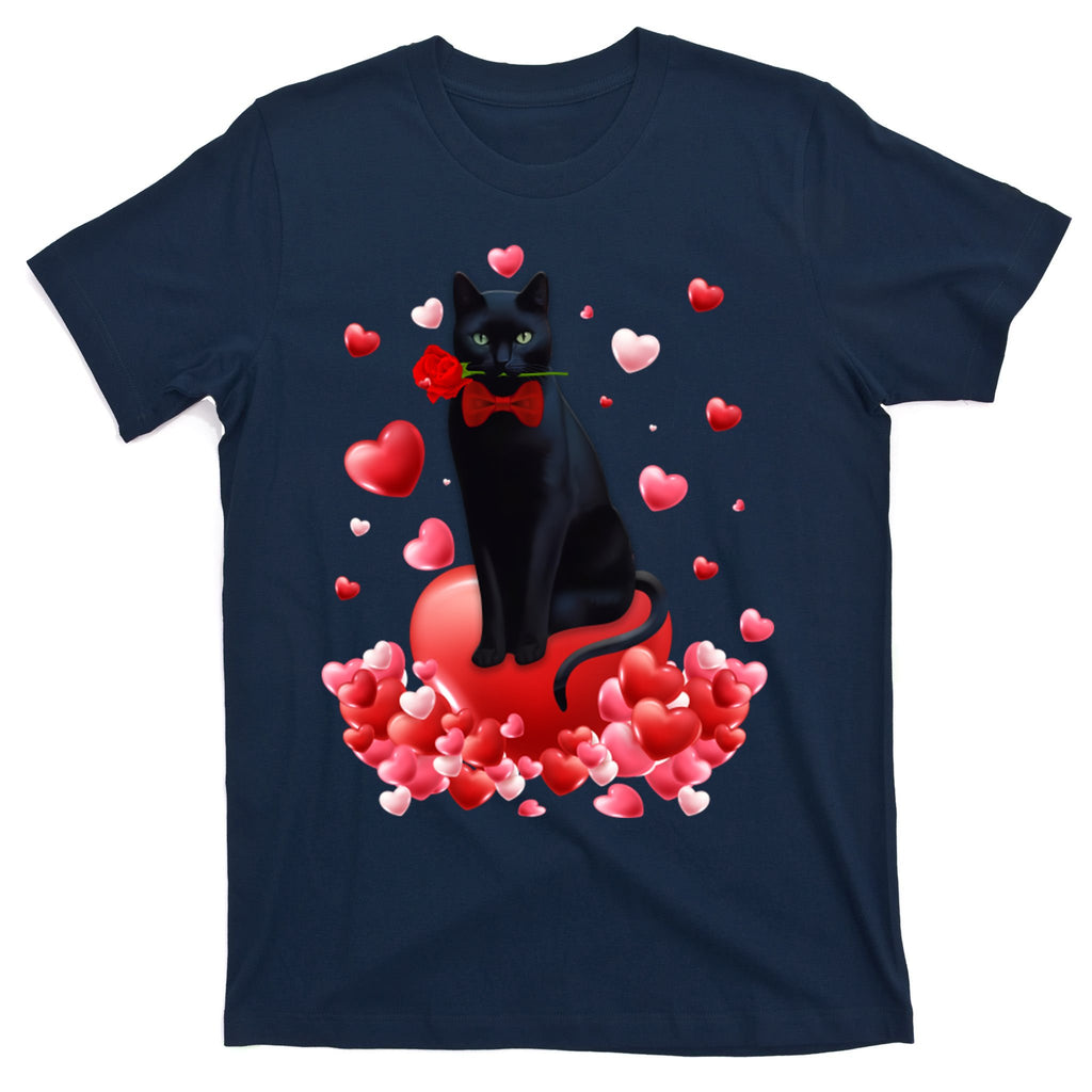 Cute Cat Valentine Hearts Happy ValentineS Day T-Shirt