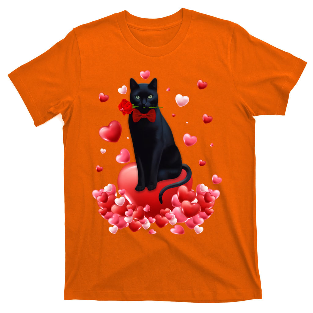 Cute Cat Valentine Hearts Happy ValentineS Day T-Shirt