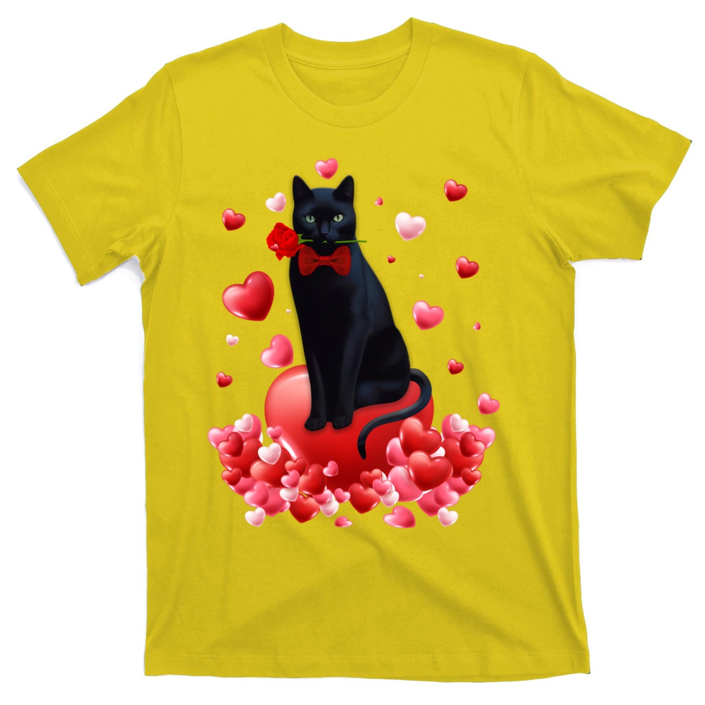 Cute Cat Valentine Hearts Happy ValentineS Day T-Shirt