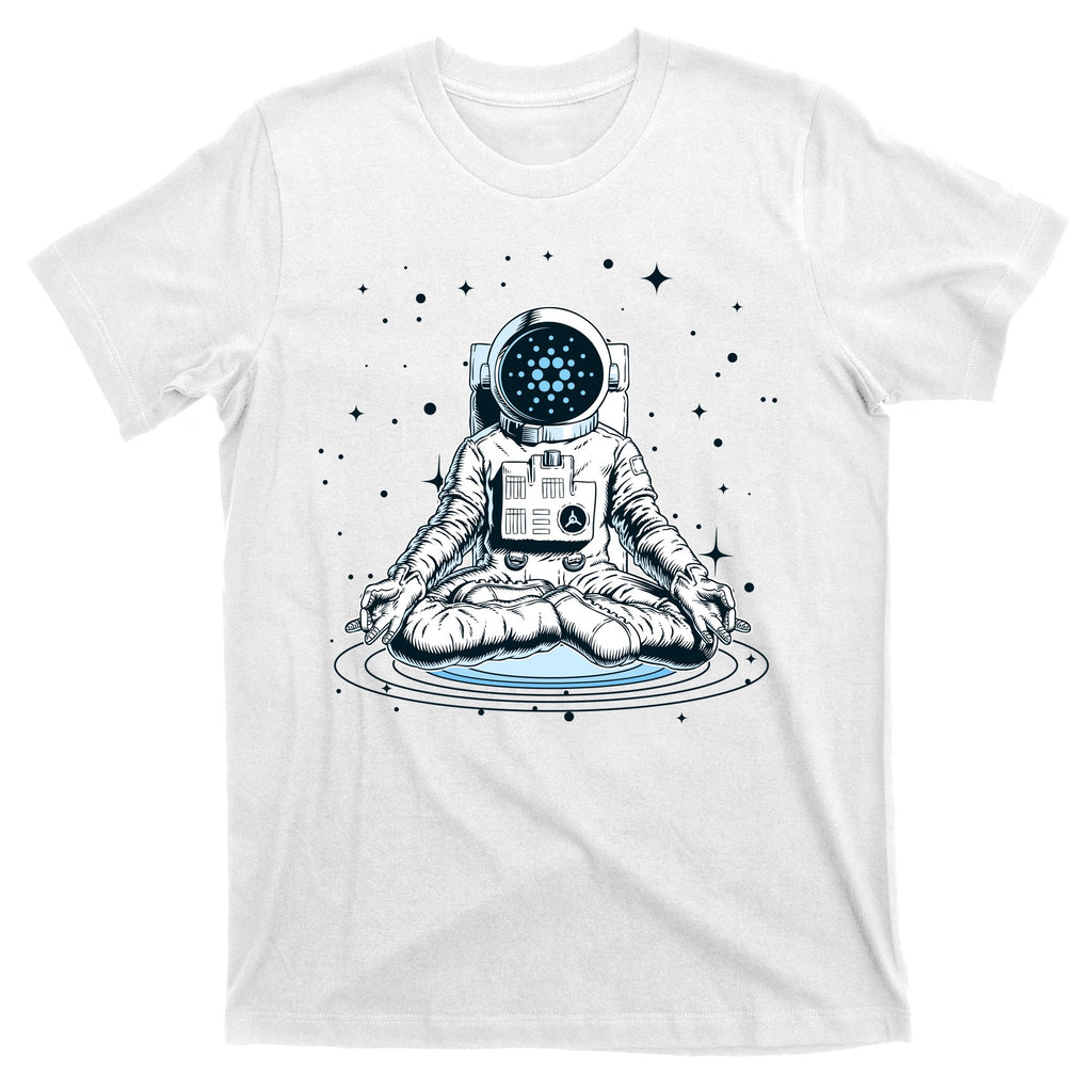Cardano Cryptocurrency Yoga Space Astronaut T-Shirt