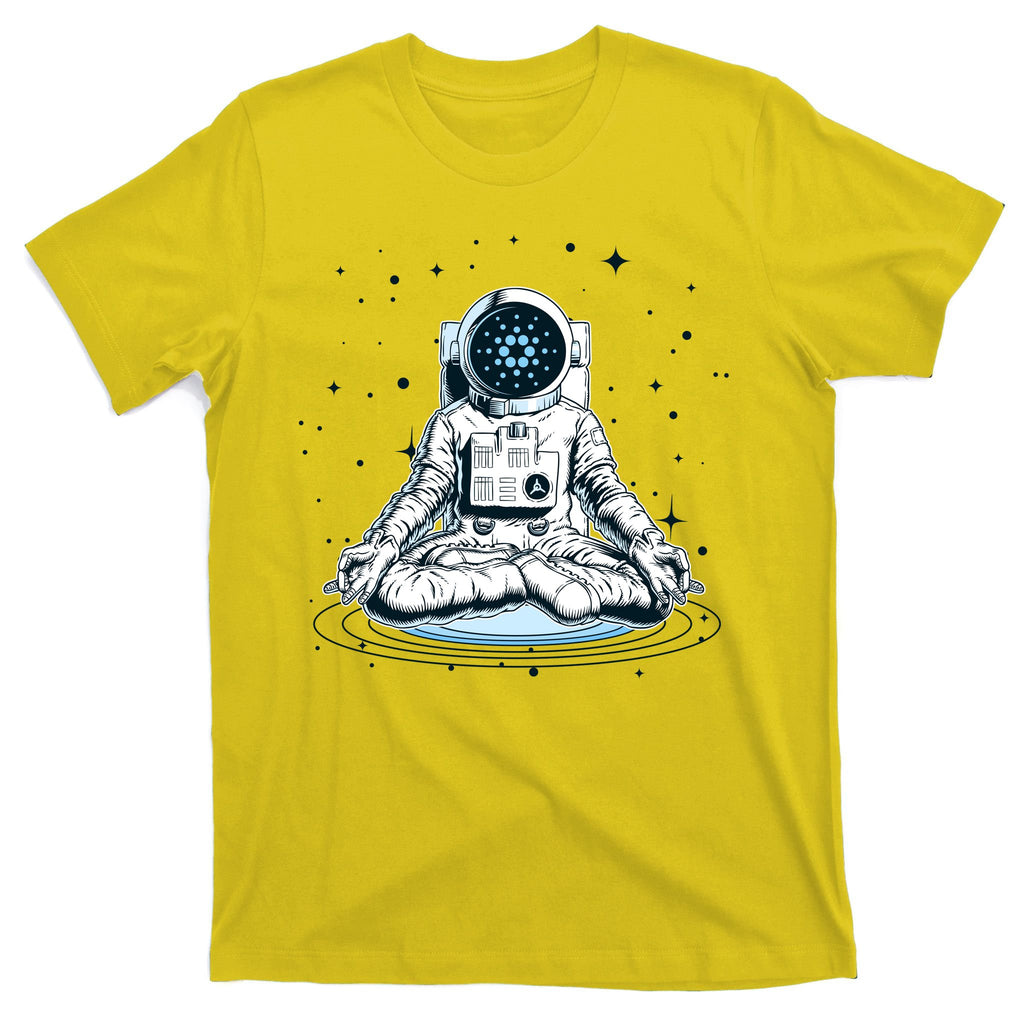 Cardano Cryptocurrency Yoga Space Astronaut T-Shirt