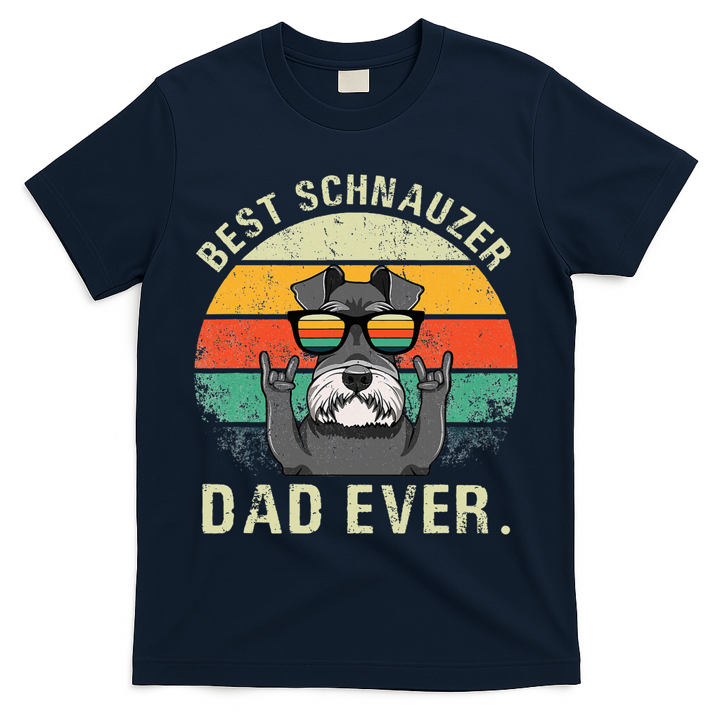 Dog Vintage Best Schnauzer Dad Ever Fathers Day T-Shirt