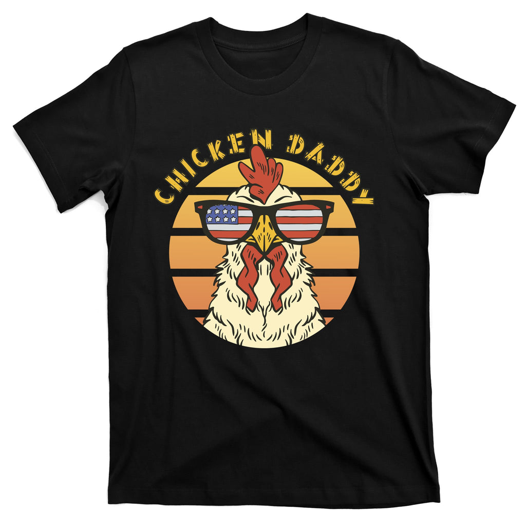 Chicken Daddy American Flag Funny T-Shirt