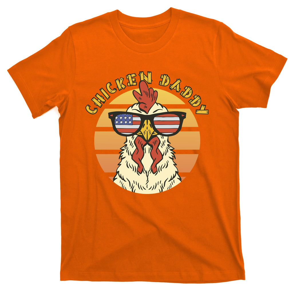 Chicken Daddy American Flag Funny T-Shirt