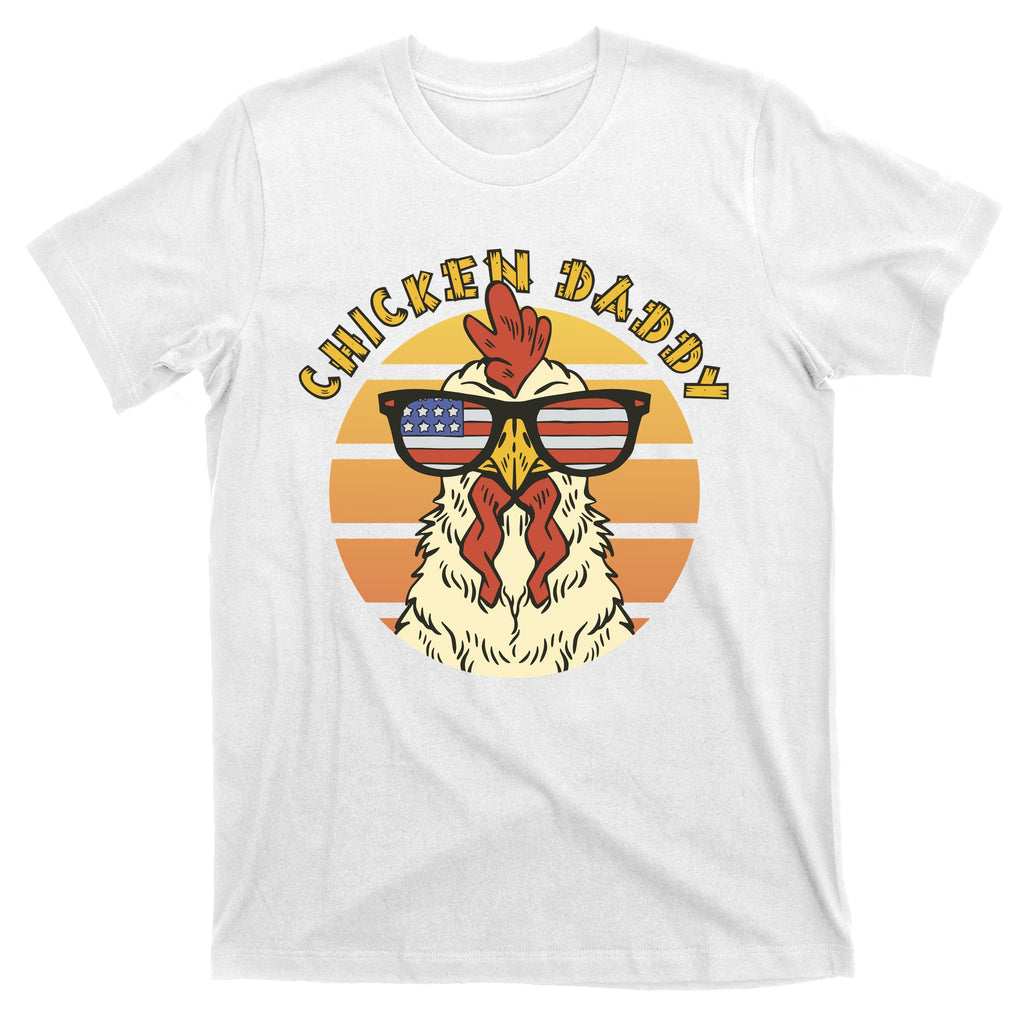 Chicken Daddy American Flag Funny T-Shirt
