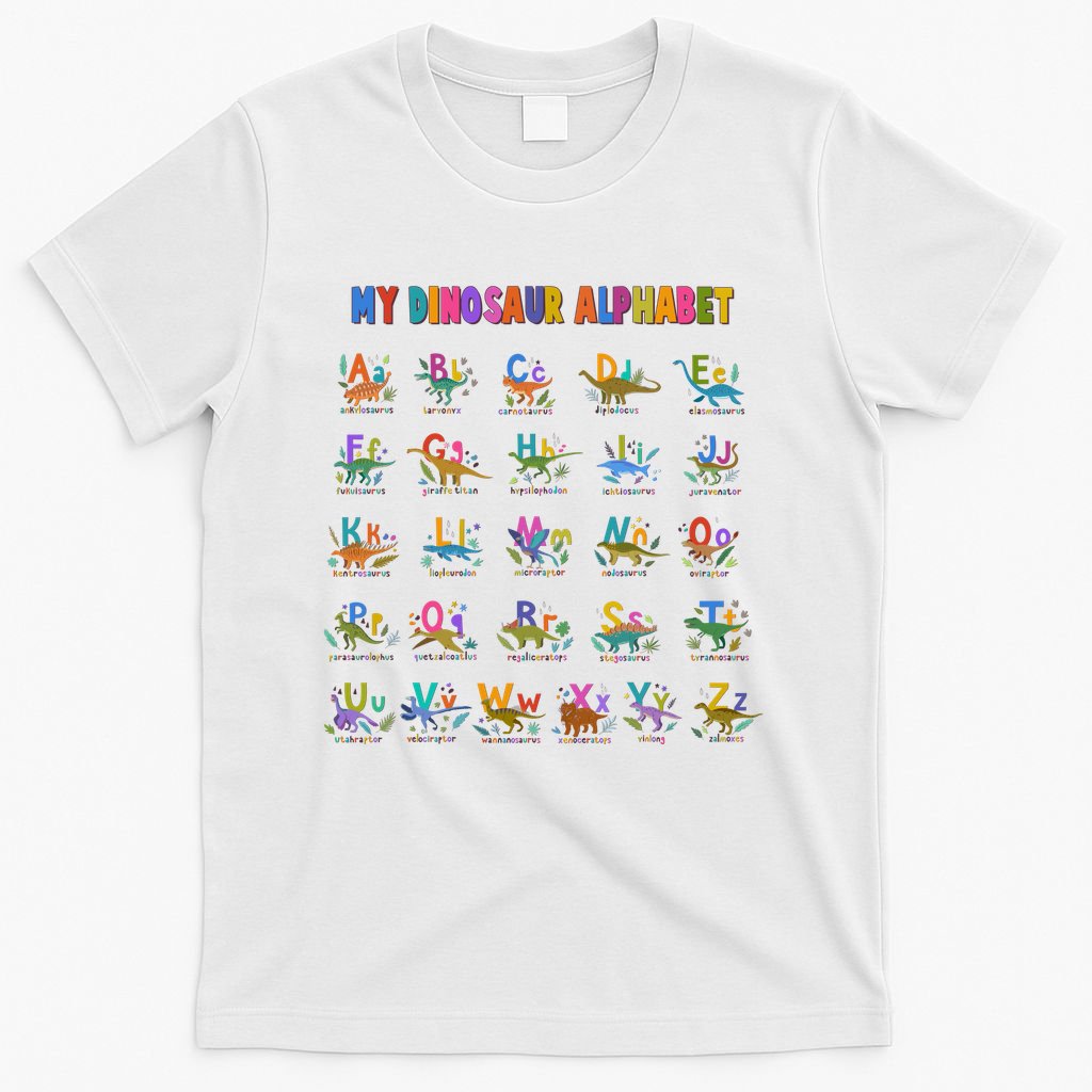 Cool Dinosaur Alphabet Back To School T-Shirt