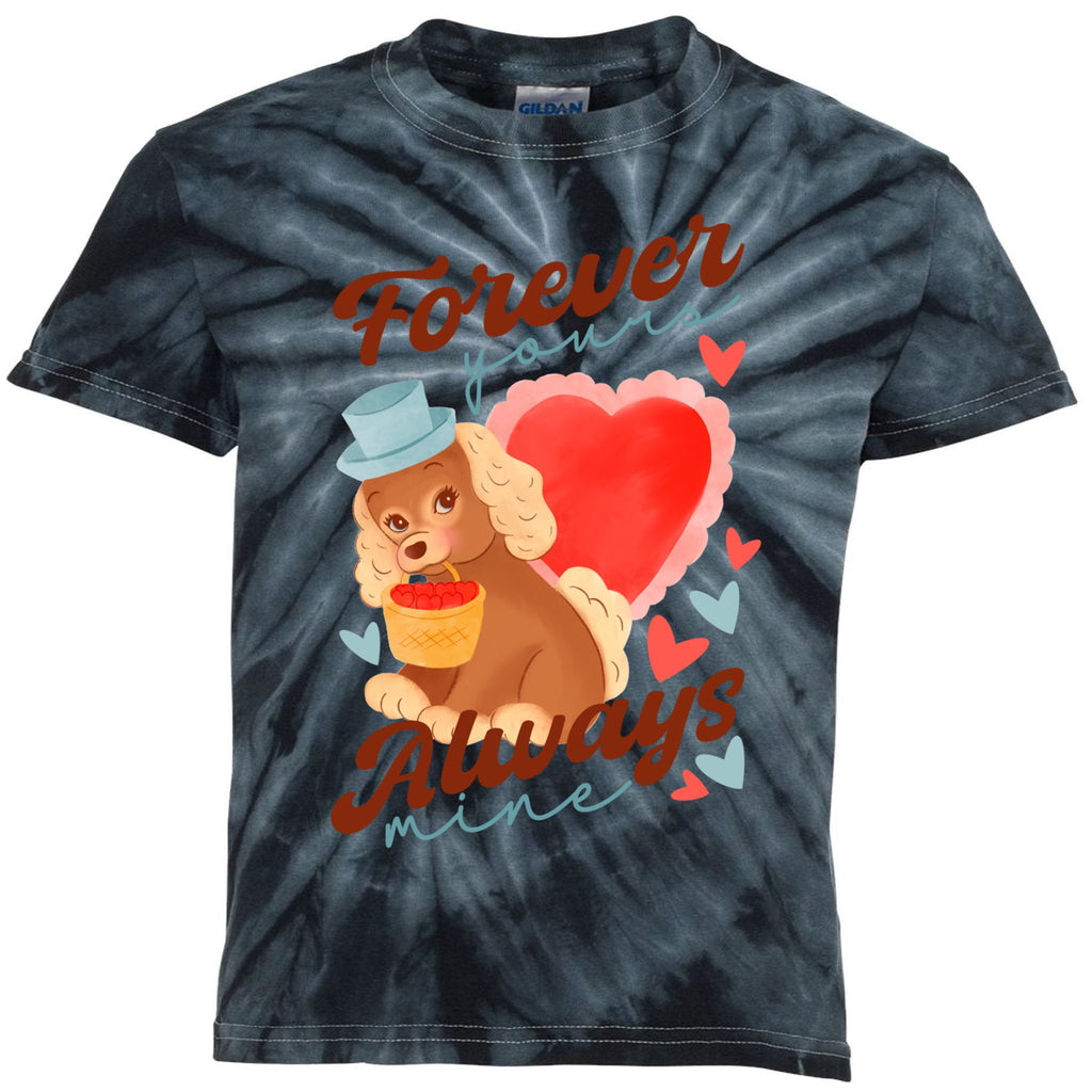 Cute Dog Lovers Forever Always Gift Kids Tie-Dye T-Shirt