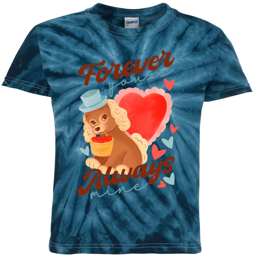 Cute Dog Lovers Forever Always Gift Kids Tie-Dye T-Shirt