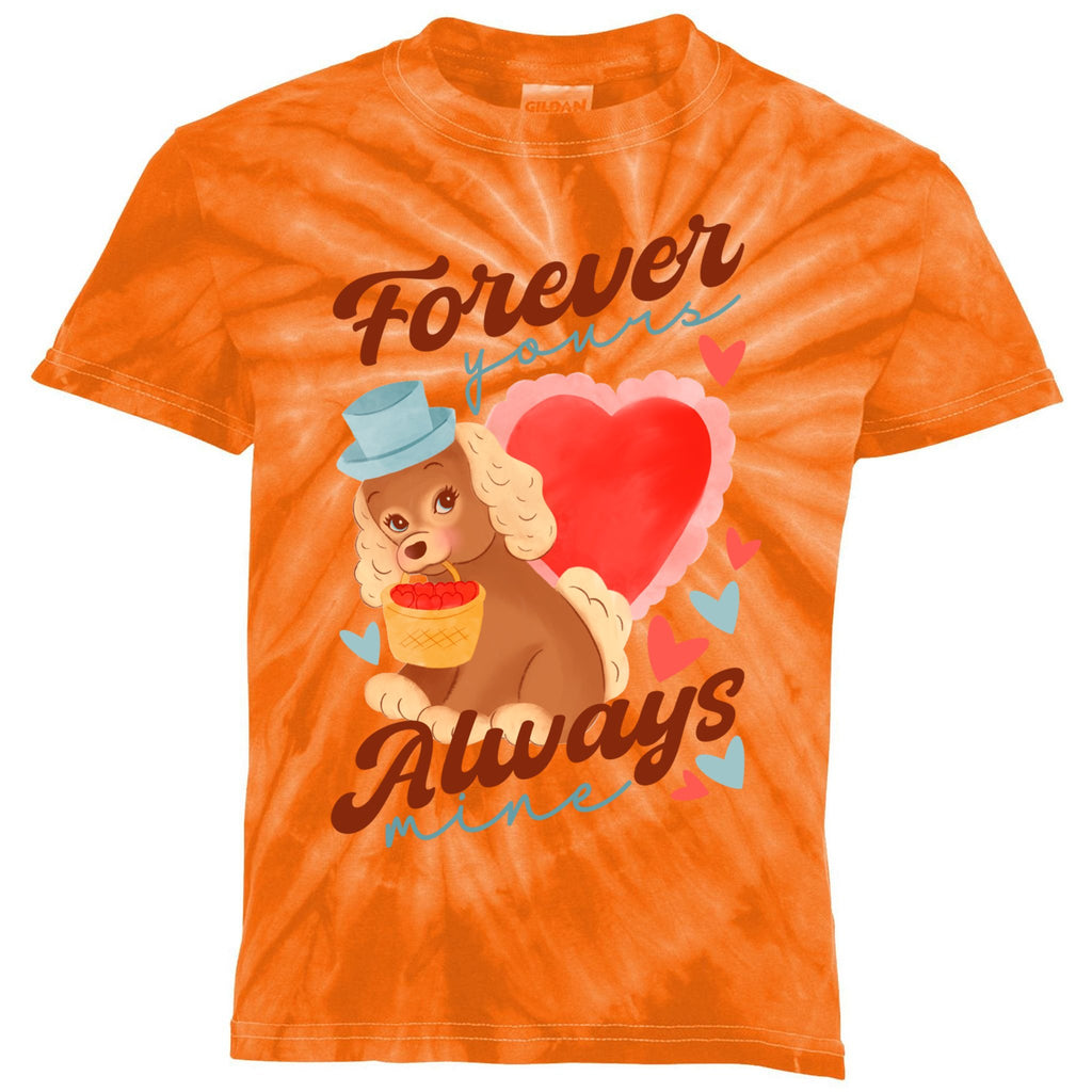 Cute Dog Lovers Forever Always Gift Kids Tie-Dye T-Shirt