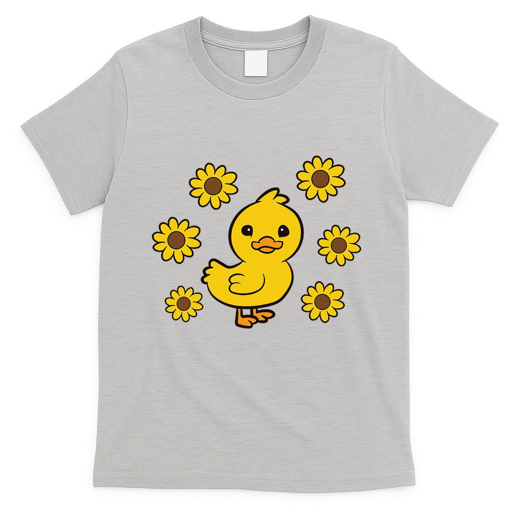 Cute Duck Summer Sunflower Kawaii Duck T-Shirt