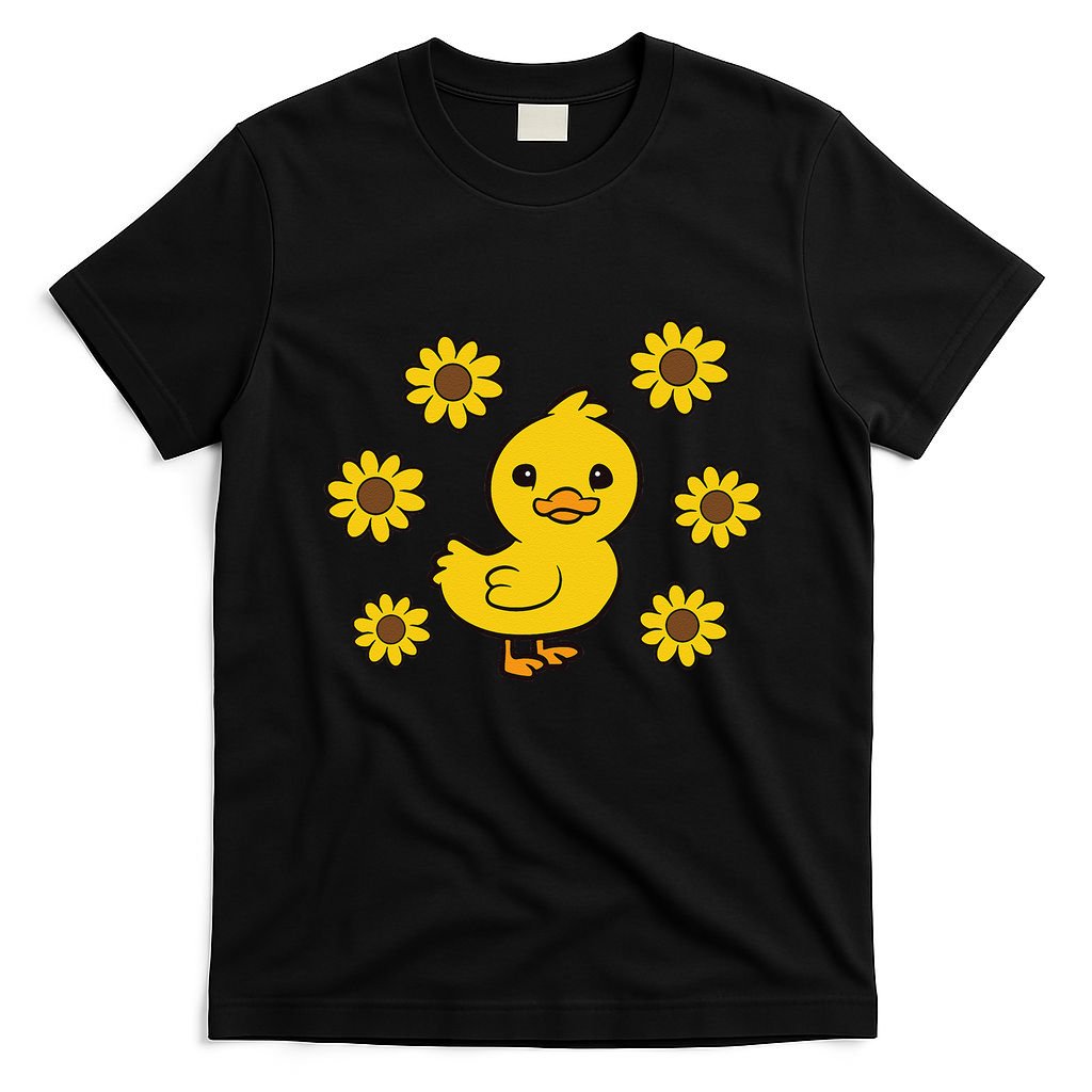 Cute Duck Summer Sunflower Kawaii Duck T-Shirt