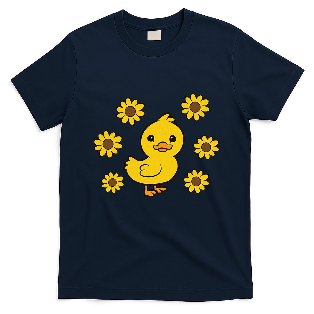 Cute Duck Summer Sunflower Kawaii Duck T-Shirt